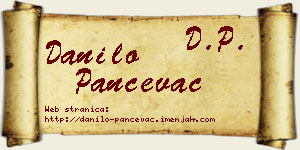Danilo Pančevac vizit kartica